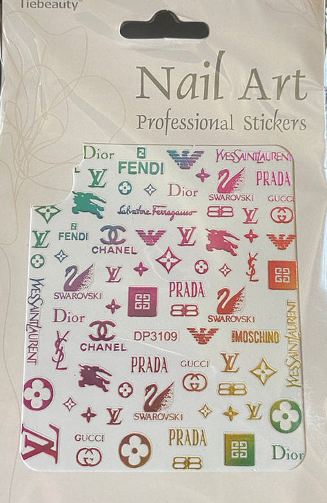 3D Rainbow Brand Stickers Pzl Nails