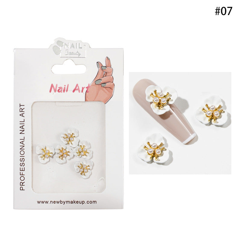 Flower Pearl Nails Art Decoration Pzl Nails