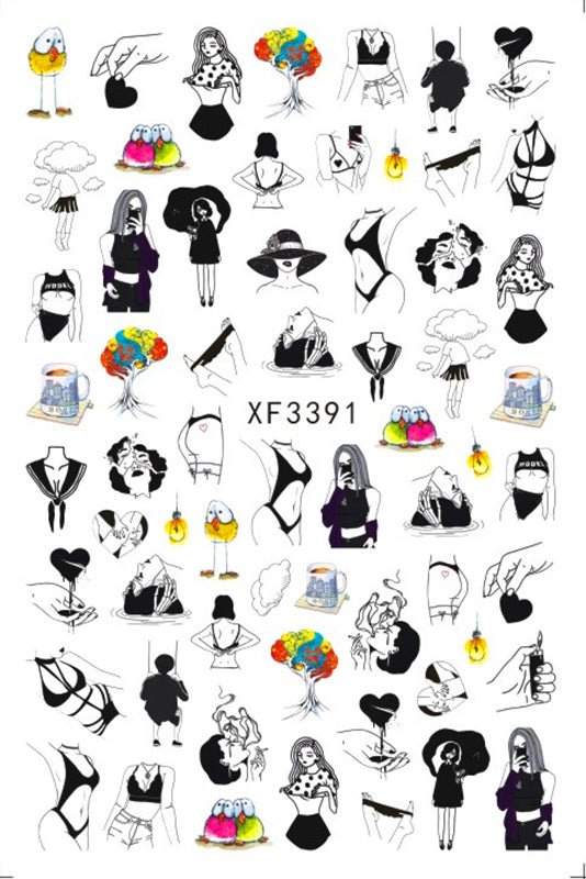 Sexy Fashion Design Sticker Pzl Nails