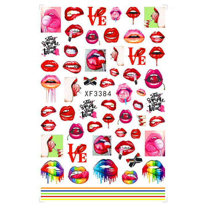 Lips Design Stickers Pzl Nails