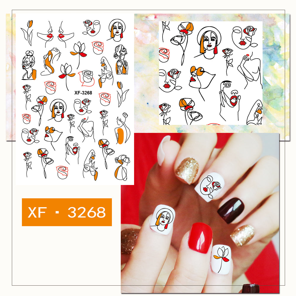 Art Nail Decals Lady Face