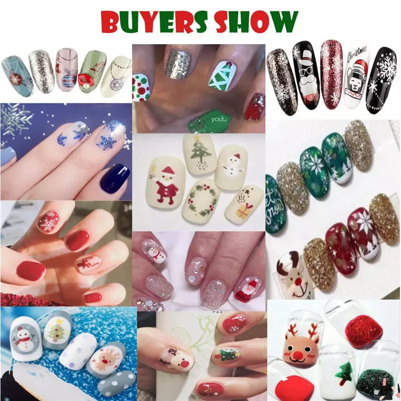 Christmas Holiday Sticker Pzl Nails