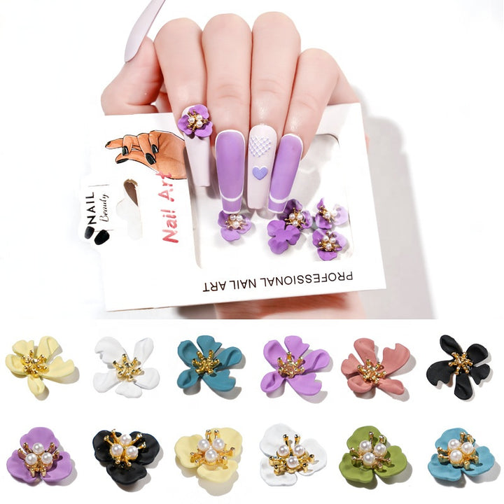 Flower Pearl Nails Art Decoration Pzl Nails