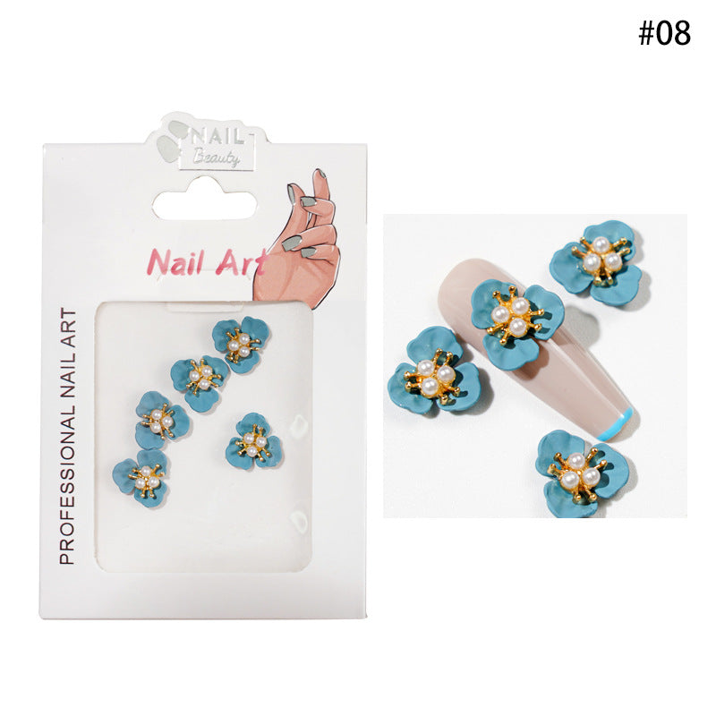 Flower Pearl Nails Art Decoration Pzl Nails