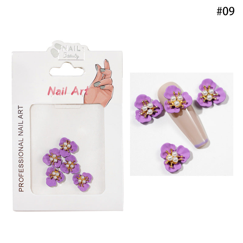 Flower Pearl Nails Art Decoration Pzl Nails