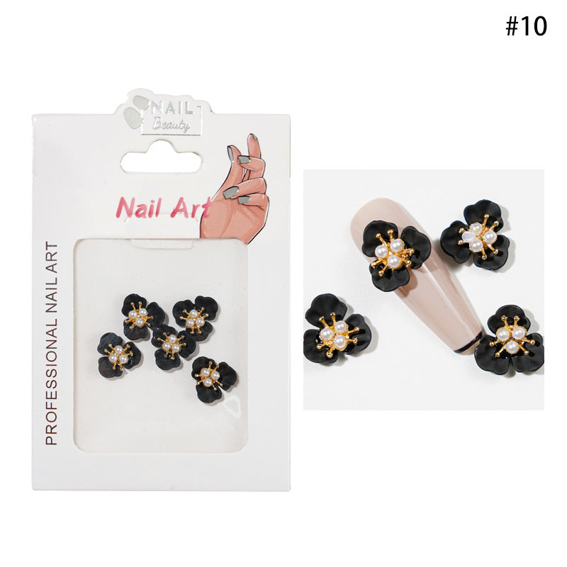 Flower Pearl Nails Art Decoration Pzl Nails