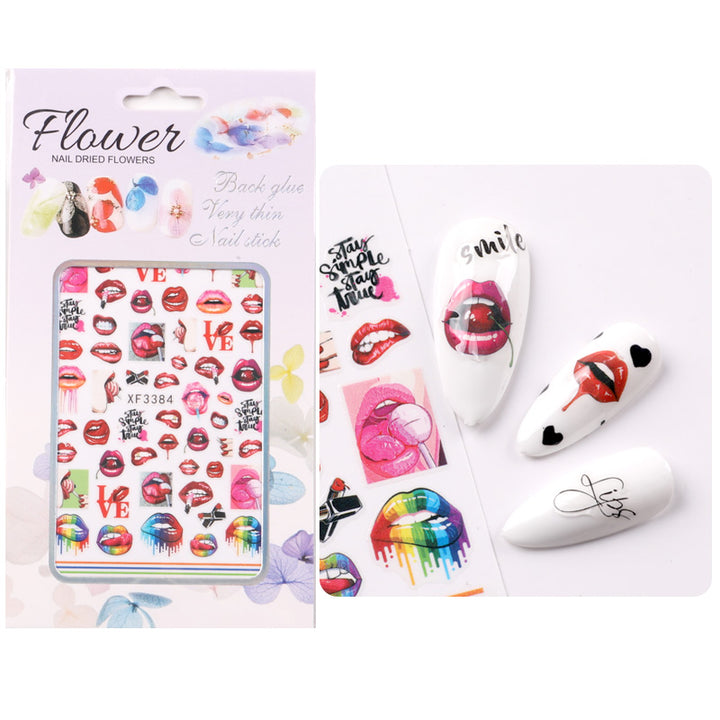 Lips Design Stickers Pzl Nails