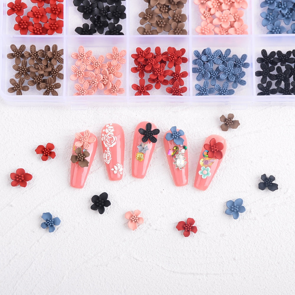 Mixed Color Resin Flowers 3D Pzl Nails