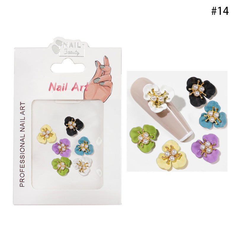 Flower Pearl Nails Art Decoration Pzl Nails