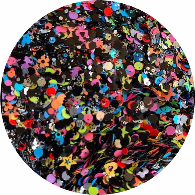 Mixed Neon Dark Pzl Nails