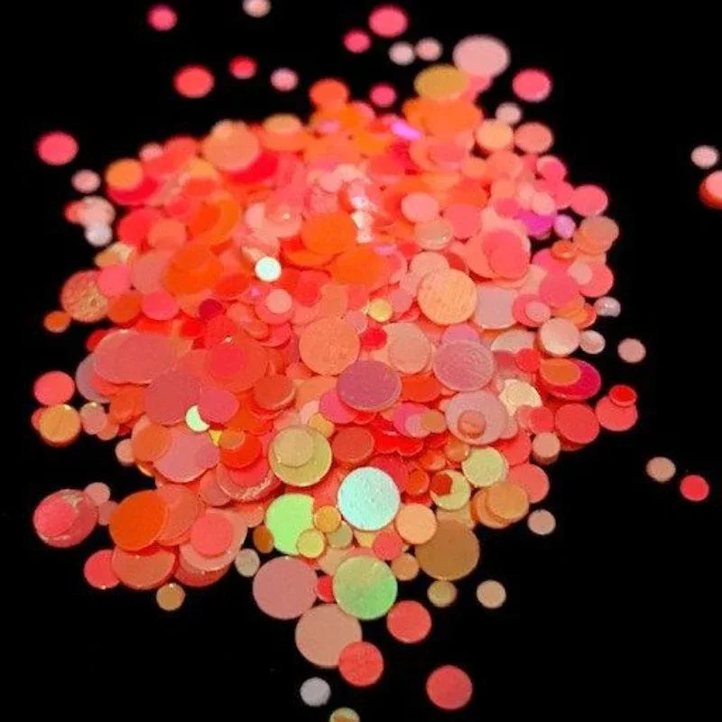 Orange mixed glitter 5g - Pzl Nails
