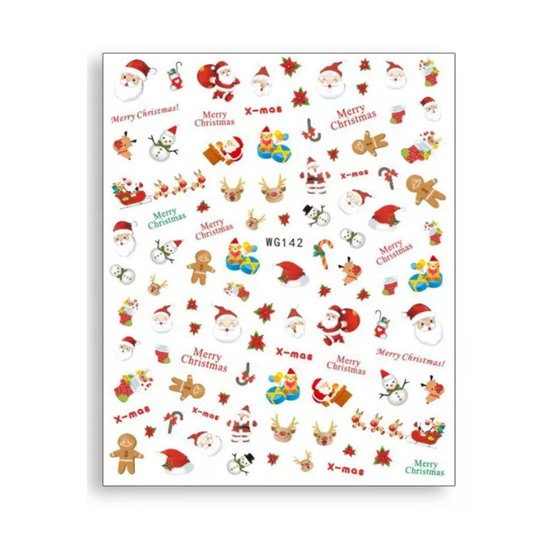 Christmas Holiday Sticker Pzl Nails