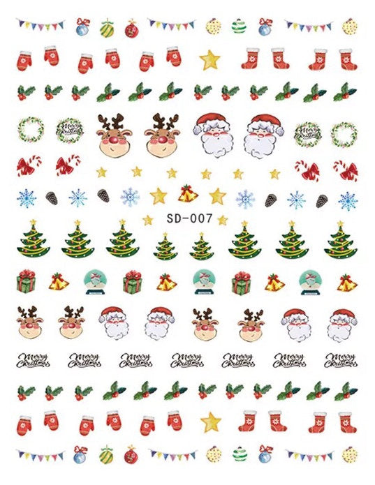 Christmas Stickers Pzl Nails