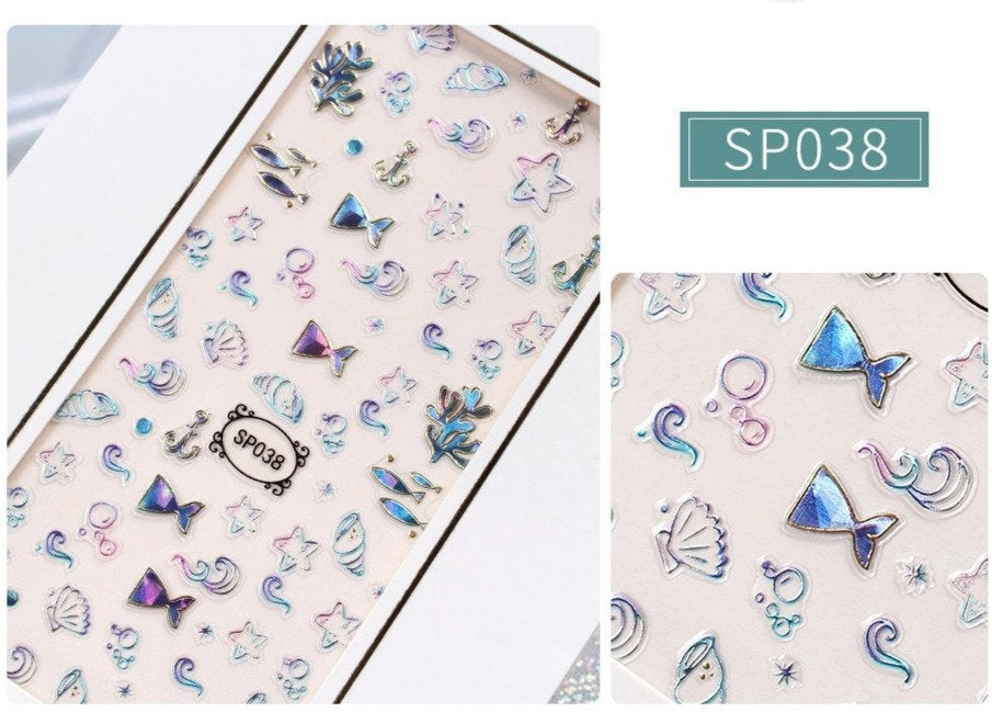 Ocean Style Nail Stickers Pzl Nails