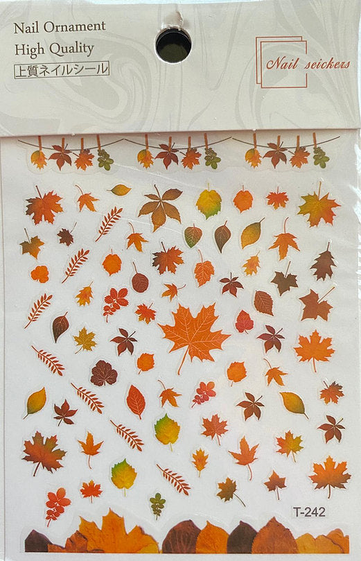 3D Autumn Maple Sticker Pzl Nails