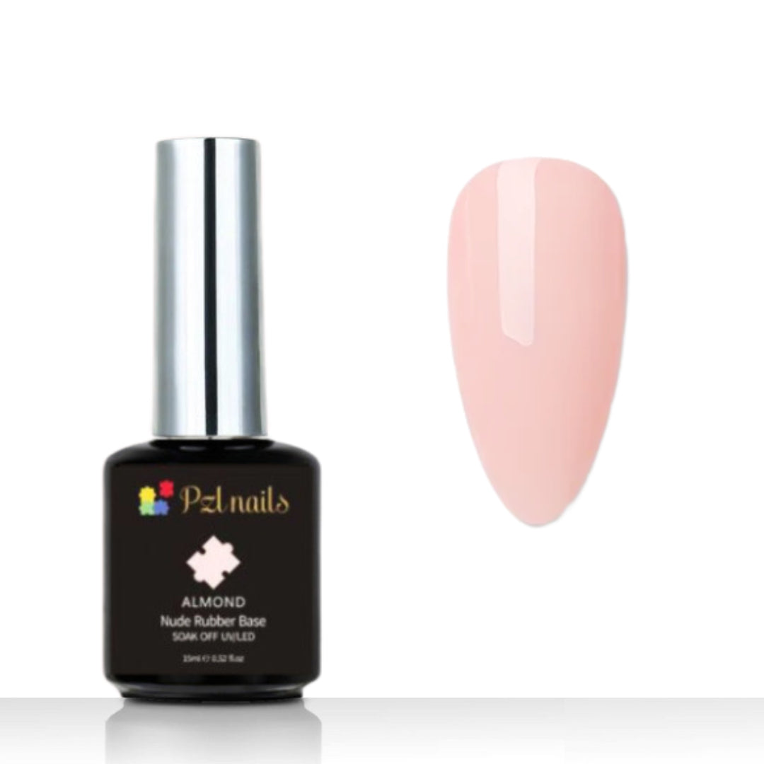 Almond Rubber Base Pzl Nails