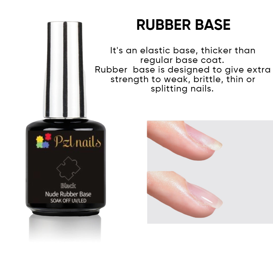 Black Rubber Base Pzl Nails