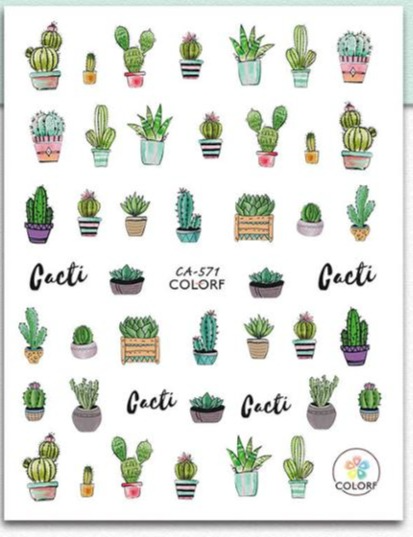 Cactus Stickers Pzl Nails