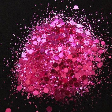 Neon Hot Pink Mixed Glitter 5g Pzl Nails